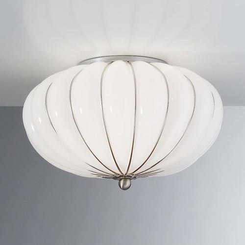 SIRU - Loftlampe GIOVE 2xE14/40W/230V diameter 29 cm mat krom/hvid Venetiansk