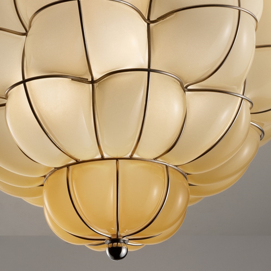 SIRU - Loftlampe POUFF 3xE27/60W/230V skinnende krom/beige Venetiansk