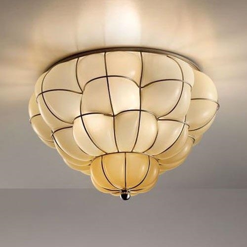 SIRU - Loftlampe POUFF 3xE27/60W/230V skinnende krom/beige Venetiansk
