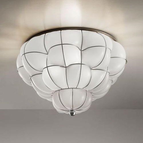 SIRU - Loftlampe POUFF 3xE27/60W/230V skinnende krom/hvid Venetiansk