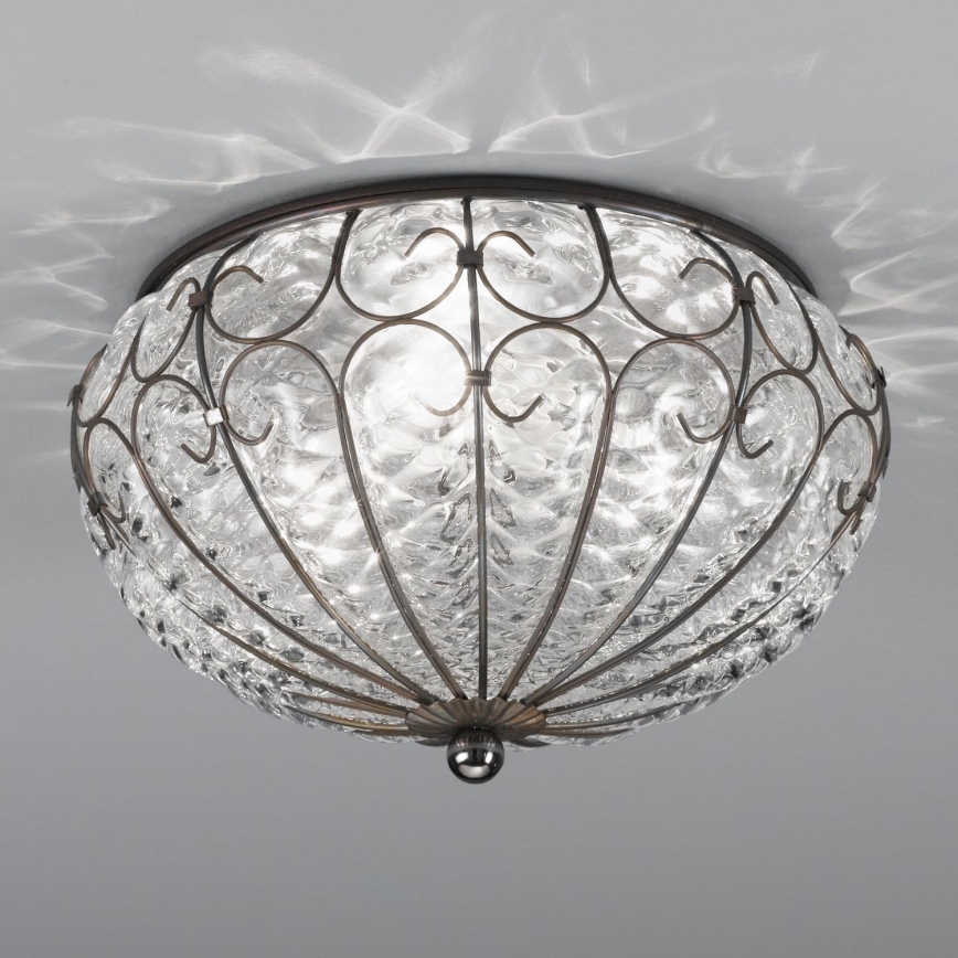 SIRU - Loftlampe SAN TOMÀ 3xE14/40W/230V transparent/mat krom Venetiansk