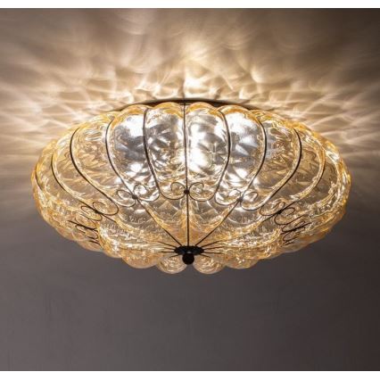 SIRU - Loftlampe SOLE 3xE14/40W/230V diameter 31 cm beige/mat krom Venetiansk