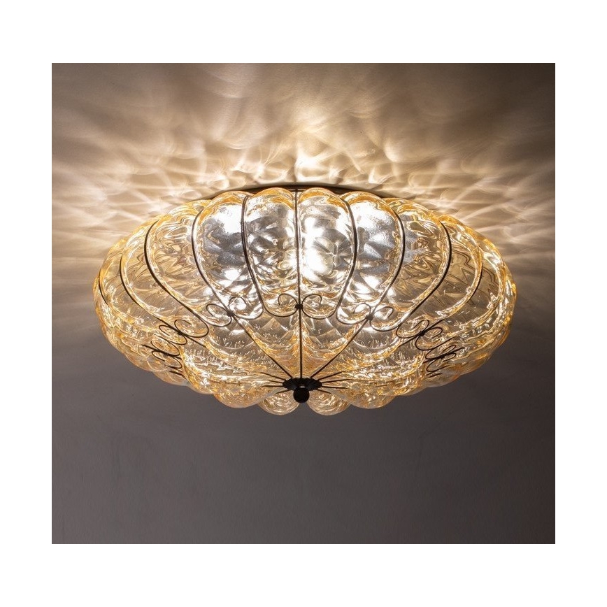 SIRU - Loftlampe SOLE 3xE14/40W/230V diameter 31 cm beige/mat krom Venetiansk