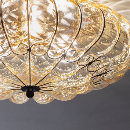 SIRU - Loftlampe SOLE 3xE14/40W/230V diameter 31 cm beige/mat krom Venetiansk