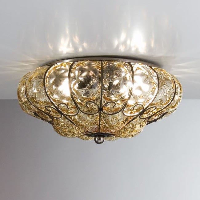 SIRU - Loftlampe SOLE 3xE14/40W/230V diameter 31 cm beige/mat krom Venetiansk