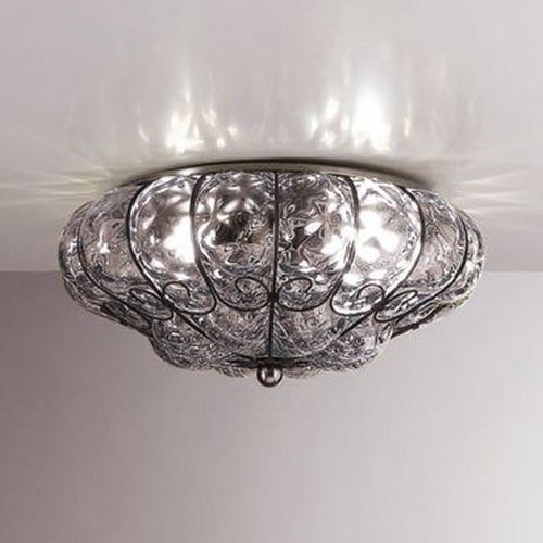 SIRU - Loftlampe SOLE 3xE14/40W/230V diameter 31 cm transparent/mat krom Venetiansk