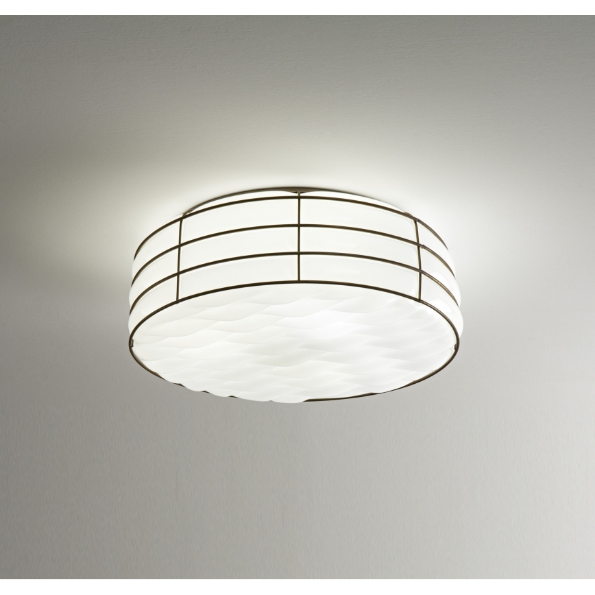 SIRU - Loftlampe TAMIS 3xE14/40W/230V sort/hvid Venetian glas