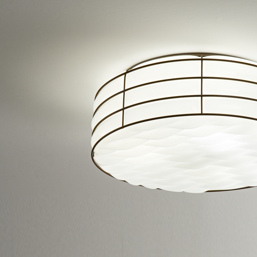 SIRU - Loftlampe TAMIS 3xE14/40W/230V sort/hvid Venetian glas