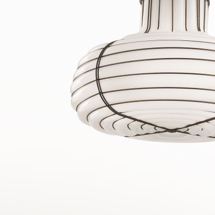 SIRU - Pendel CHAPEAU 2xE14/40W/230V mat krom/hvid Venetiansk