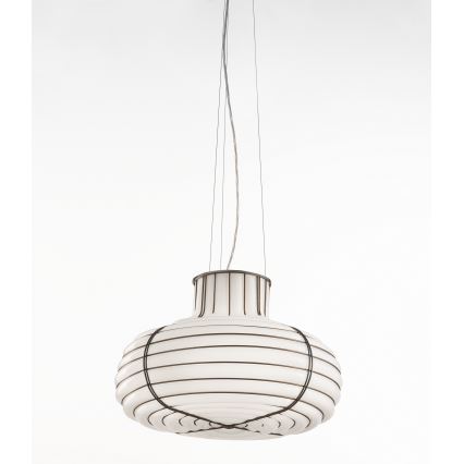 SIRU - Pendel CHAPEAU 2xE14/40W/230V mat krom/hvid Venetiansk