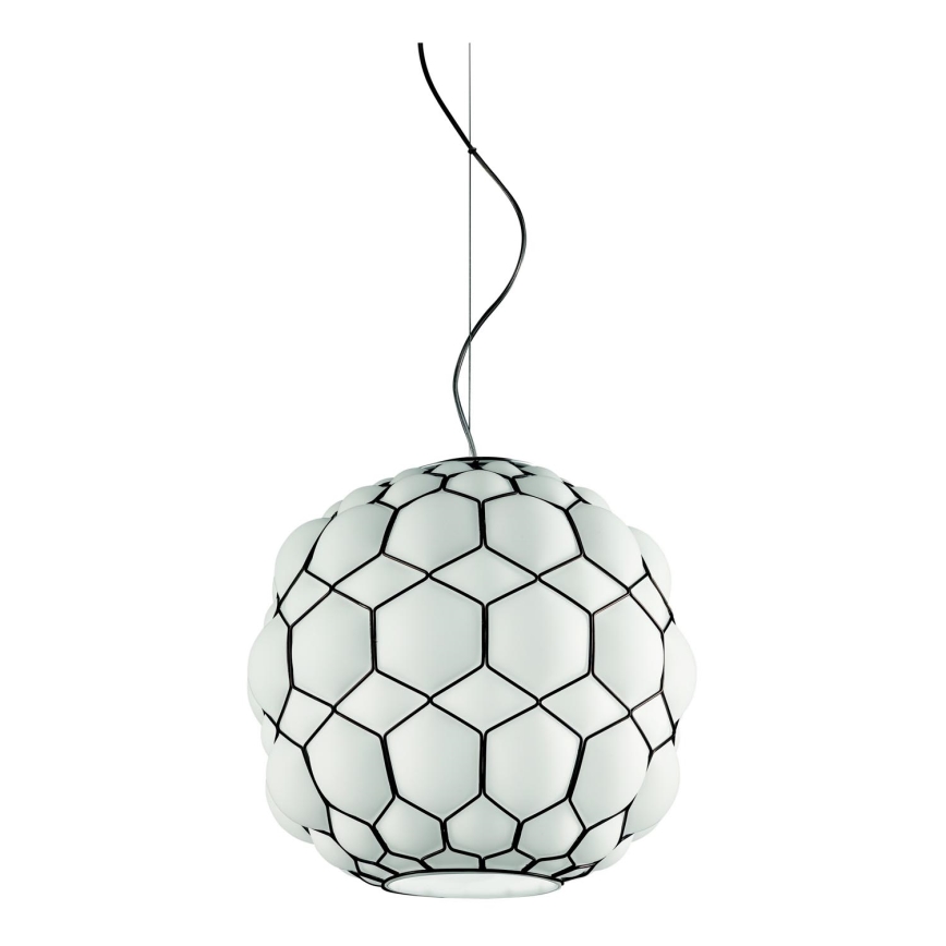 SIRU - Pendel GALAPAGOS 1xE27/60W/230V sort/hvid Venetian glas