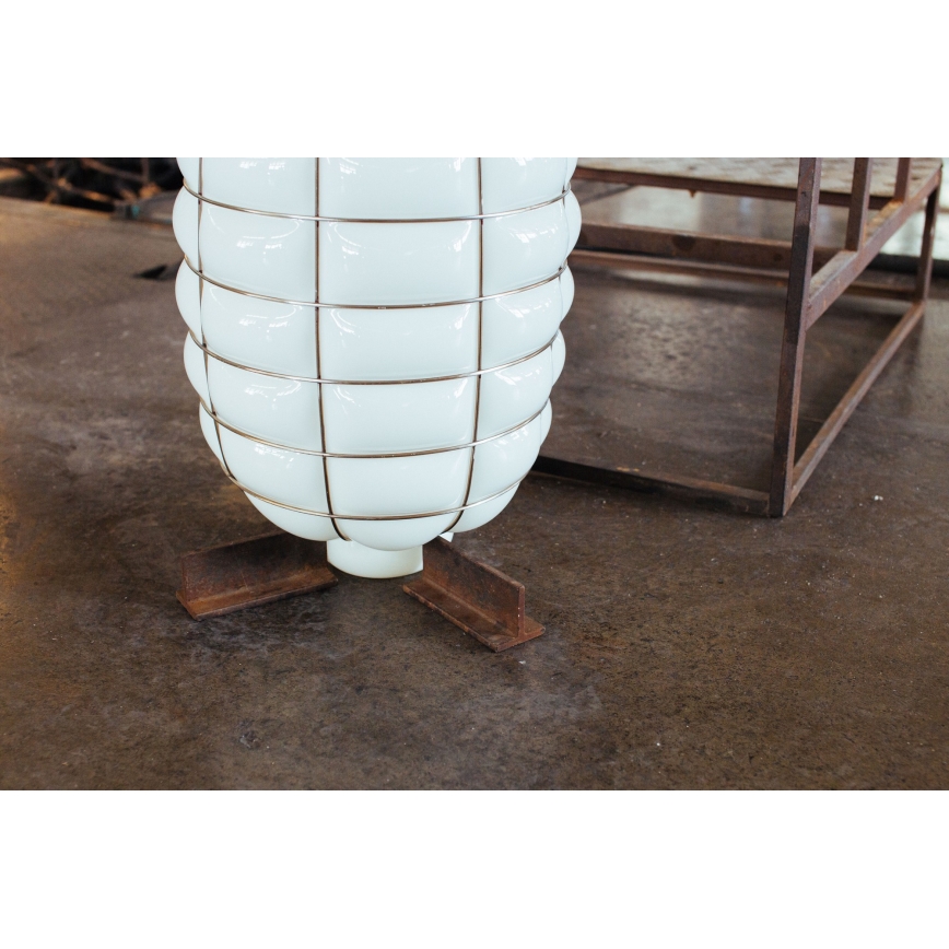 SIRU - Pendel LANTERNA 1xE27/60W/230V diameter 32 cm sort/hvid Venetian glas