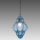 SIRU- Pendel med kædeophæng CLASSIC 1xE27/60W/230V diameter 30 cm blå/sort venetiansk glas