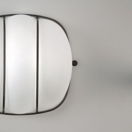 SIRU - Væglampe CAGE 1xGX53/10W/230V 20 cm sort/hvid Venetian glas