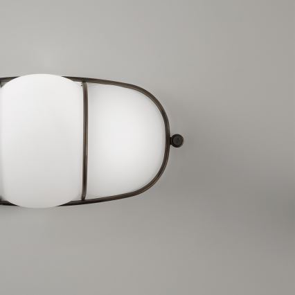 SIRU - Væglampe CAGE 1xGX53/10W/230V 22 cm sort/hvid Venetian glas