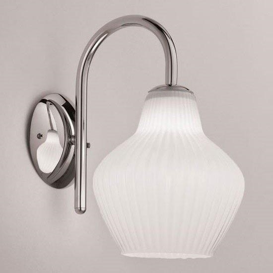 SIRU - Væglampe LONDON 1xE27/60W/230V hvid/skinnende krom venetiansk glas