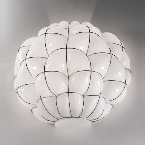 SIRU - Væglampe POUFF 1xE27/60W/230V skinnende krom/hvid Venetiansk