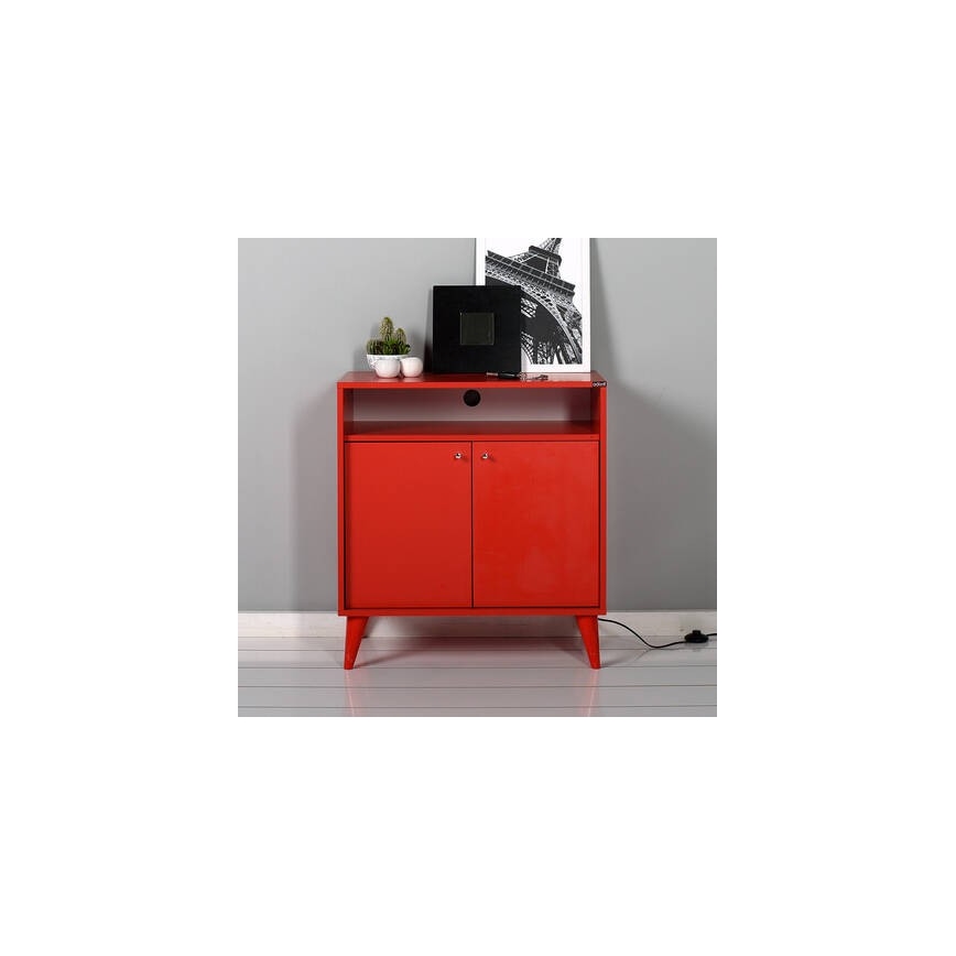 Skab 79x73 cm rød