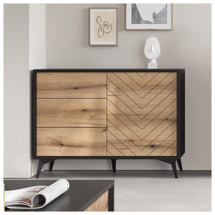 Skab DIAMOND 77x104 cm sort/brun