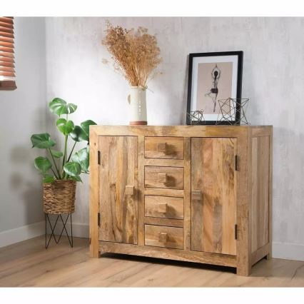 Skab HINA 90x140 cm massivt træ/mangotræ