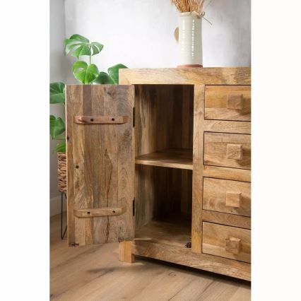 Skab HINA 90x140 cm massivt træ/mangotræ
