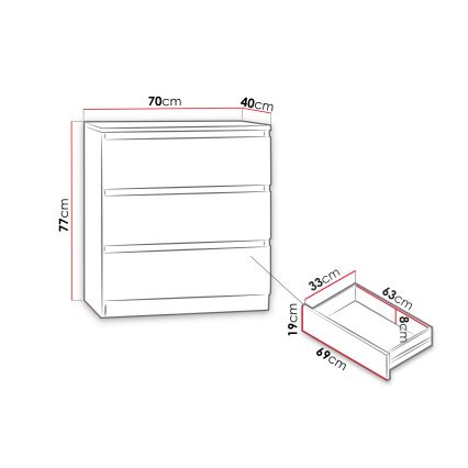 Skab MALWA 77x70 cm sort