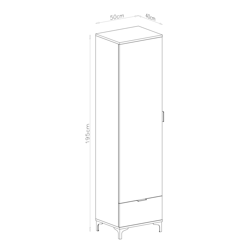 Skab med skuffe LORA beige