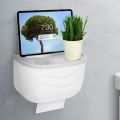 Skab med toiletpapirholder 21x13,5 cm hvid/grå
