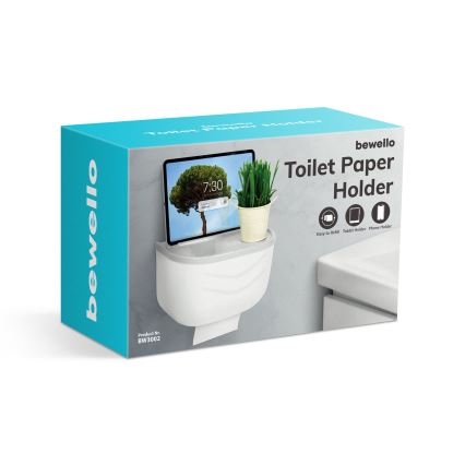 Skab med toiletpapirholder 21x13,5 cm hvid/grå