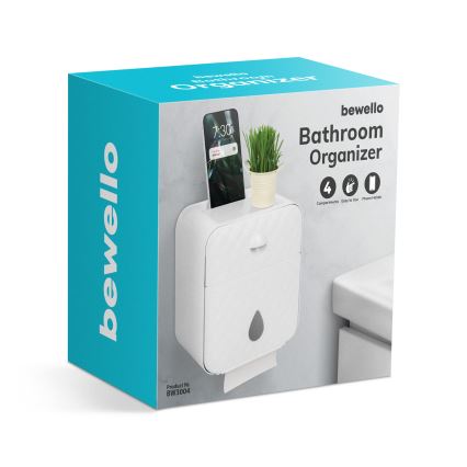 Skab med toiletrulleholder 22 x 20,5 cm, hvid