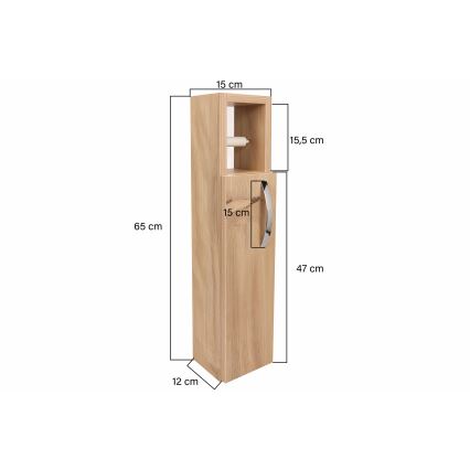 Skab med toiletrulleholder STAR 65x15 cm brun