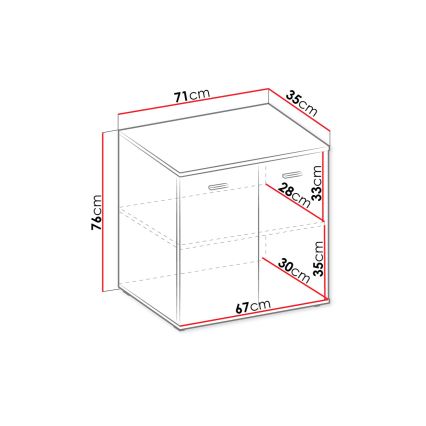 Skab MIKE 76x71 cm hvid