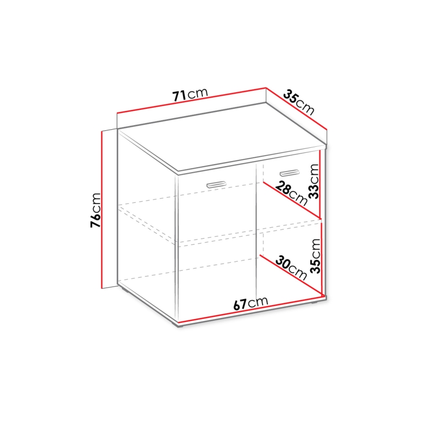 Skab MIKE 76x71 cm hvid