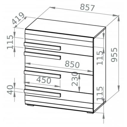 Skab SARPA 96x86 cm hvid/brun