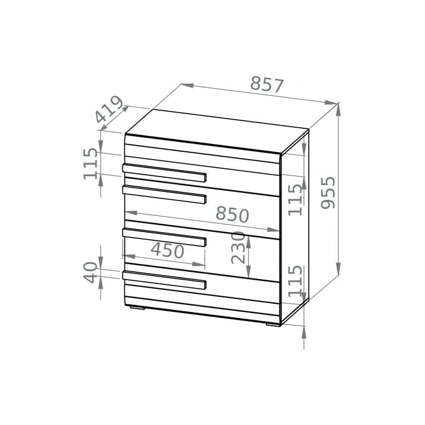 Skab SARPA 96x86 cm hvid/brun