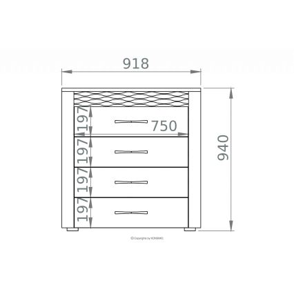 Skab VANCO 94x92 cm brun