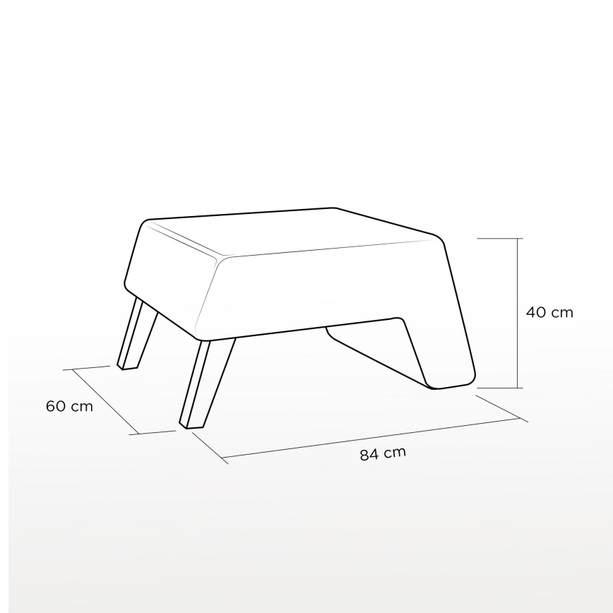 Skammel KATE 40x84 cm rød