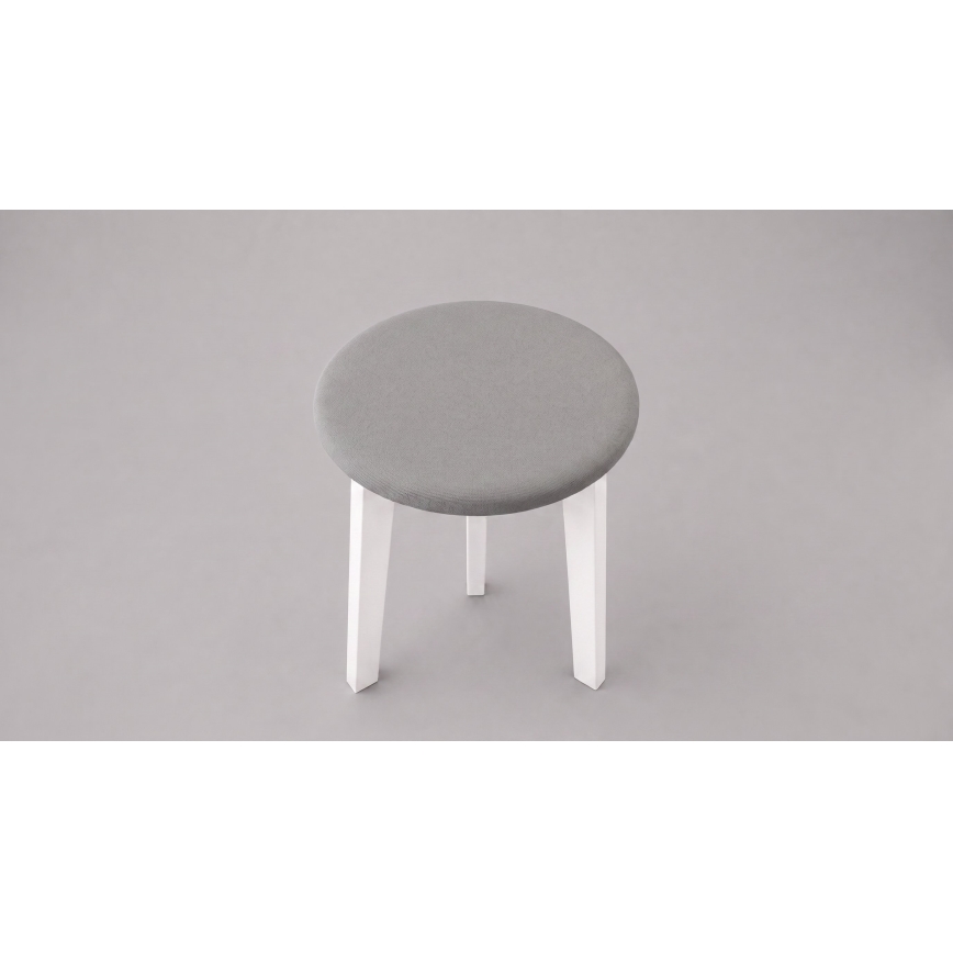Skammel KUBE Ø 36 cm hvid/grå