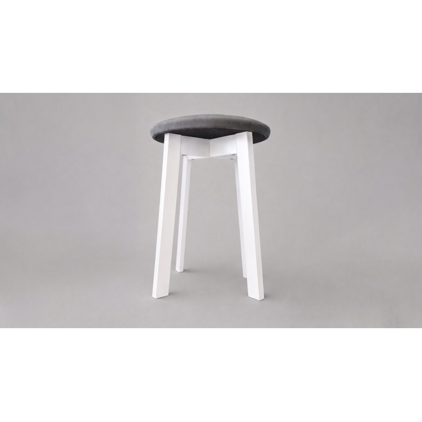 Skammel KUBE Ø 36 cm hvid/grå