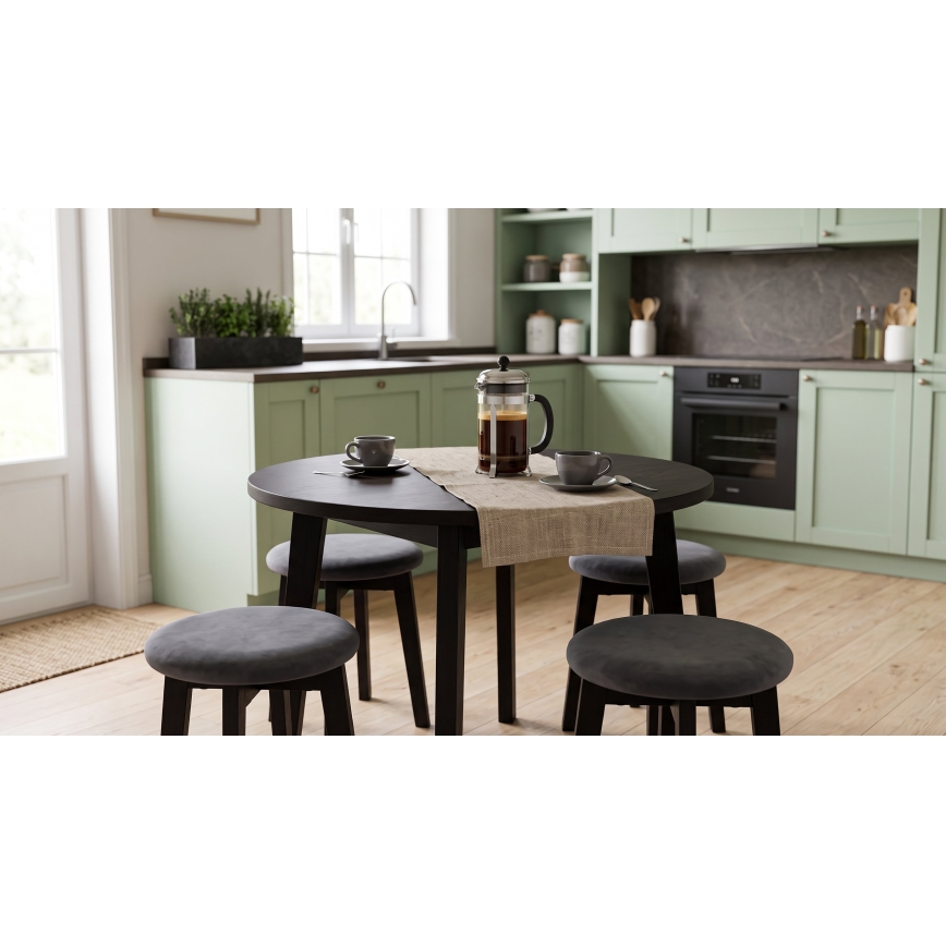 Skammel KUBE Ø 36 cm sort/antracit