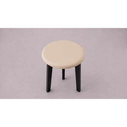 Skammel KUBE Ø 36 cm sort/beige