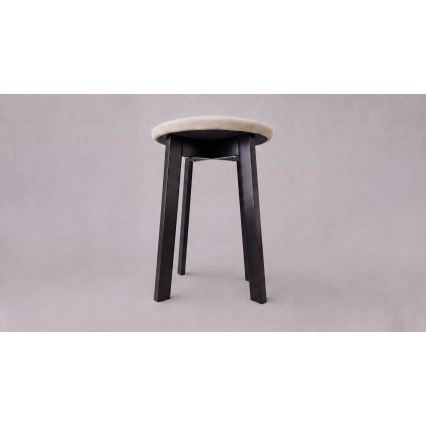 Skammel KUBE Ø 36 cm sort/beige