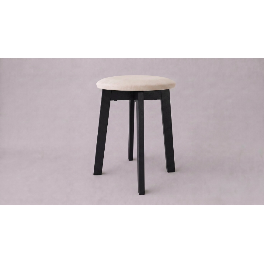 Skammel KUBE Ø 36 cm sort/beige