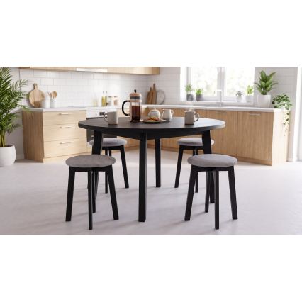 Skammel KUBE Ø 36 cm sort/grå