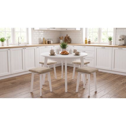 Skammel LUBE 36x36 cm hvid/beige