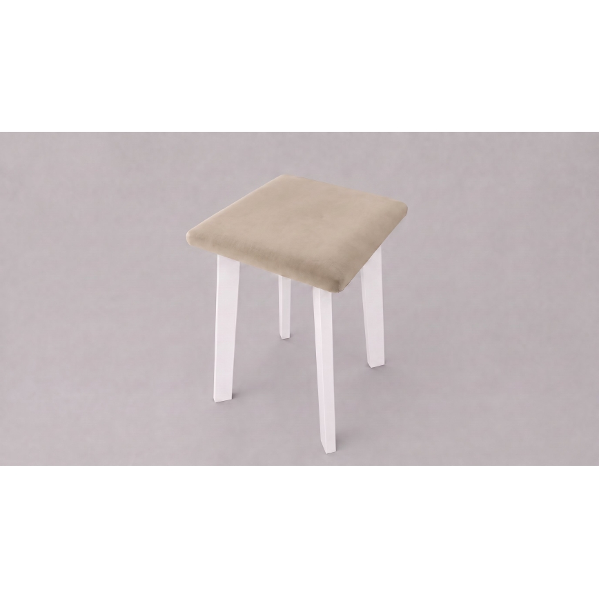 Skammel LUBE 36x36 cm hvid/beige