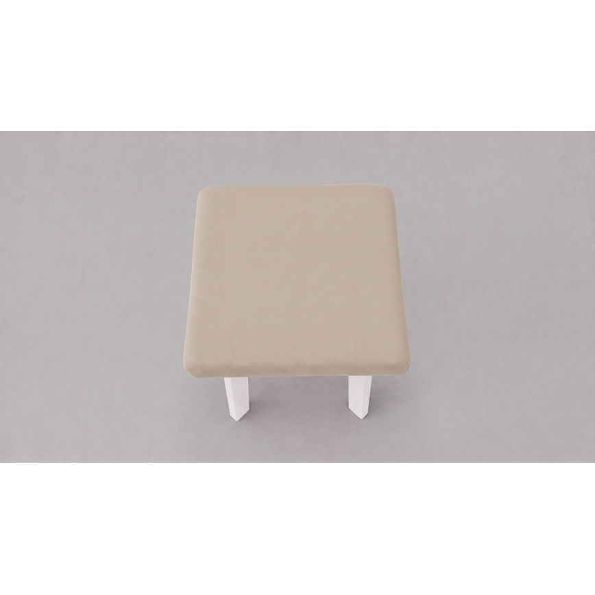 Skammel LUBE 36x36 cm hvid/beige