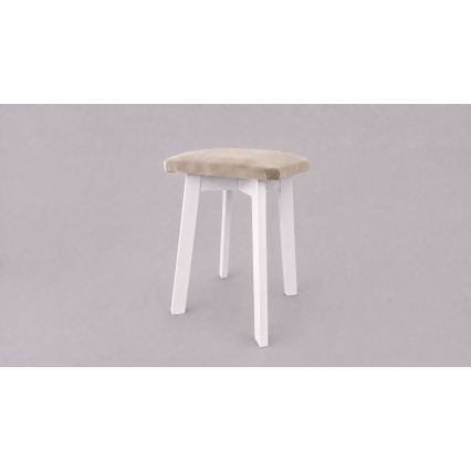 Skammel LUBE 36x36 cm hvid/beige