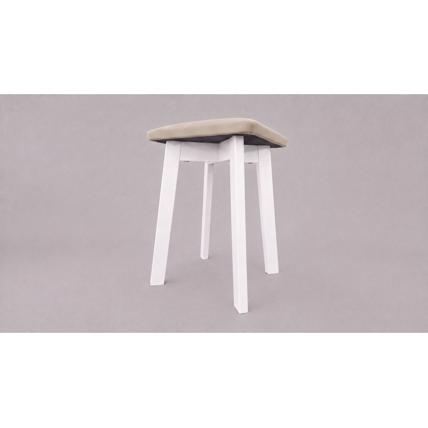 Skammel LUBE 36x36 cm hvid/beige