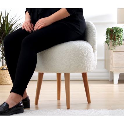 Skammel MIKI, Ø 46 cm, hvid